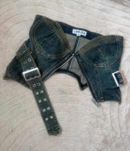 I.AM.GIA women fitted denim corset zip top buckle belt bustier M uk12 sweetheart — photo 7 of 11