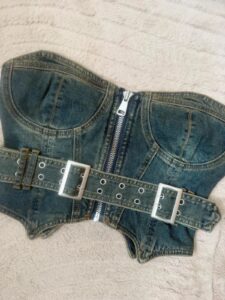 I.AM.GIA women fitted denim corset zip top buckle belt bustier M uk12 sweetheart — photo 8 of 11