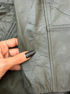 Illusion Vintage 90s Olive Green Genuine Leather Longline Fitted Blazer Coat — photo 15 of 15
