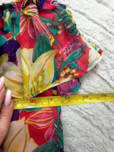 Karen Millen 100% silk off shoulder asymmetrical floral ruffle mini dress Fit&Flare S uk8 romantic — photo 15 of 15