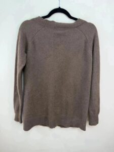 Zara womens 100% cashmere button v-neck cardigan brown soft knit M uk12 minimal — photo 4 of 10