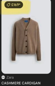 Zara womens 100% cashmere button v-neck cardigan brown soft knit M uk12 minimal — photo 10 of 10