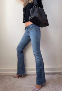Zana Di Womens Ultra Low Rise 7” Flared Bootcut Jeans UK 8 W28 L30.5 Embroidery - Image 2
