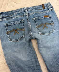 Zana Di Womens Ultra Low Rise 7” Flared Bootcut Jeans UK 8 W28 L30.5 Embroidery - Image 9