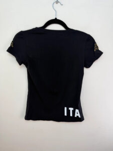 Kappa womens Italy Vintage Y2K Black Fitted Graphic Baby Tee T-Shirt — photo 3 of 5