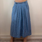 Hanna Ecker womens Vintage Blue Polka Dot Pleated Maxi Skirt UK10-12/S-M W31