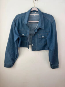 Ranchcraft Womens Vintage Y2K Cutoff Cropped Denim Button Trucker Jacket UK 8–10 - Image 5