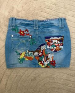 Kiss Miss denim fitted low rise mini micro skirt w29 — photo 3 of 11
