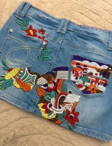 Kiss Miss denim fitted low rise mini micro skirt w29 — photo 7 of 11