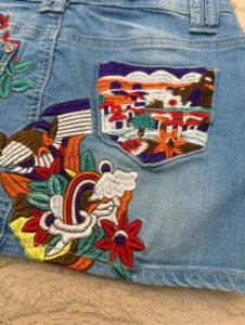 Kiss Miss denim fitted low rise mini micro skirt w29 — photo 8 of 11