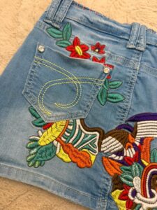 Kiss Miss denim fitted low rise mini micro skirt w29 — photo 9 of 11