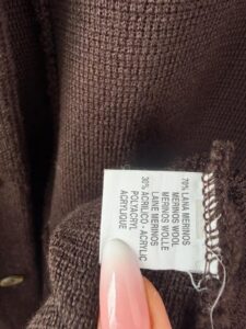 Women's Italian Y2K Faux Fur Trim Coat Brown Longline Merino Wool S 90s Vintage — photo 5 of 15