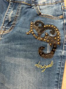 Desigual womens studded leather denim micro cutoff jeans shorts — photo 8 of 14