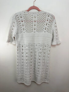 Zara womens Cream Crochet Knit Ruffle Mini Dress — photo 3 of 8
