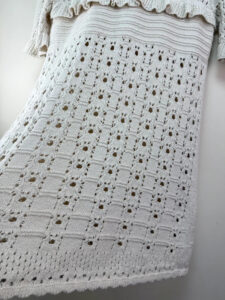 Zara womens Cream Crochet Knit Ruffle Mini Dress — photo 6 of 8