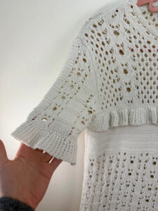 Zara womens Cream Crochet Knit Ruffle Mini Dress — photo 7 of 8