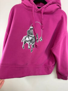 Volcom Womens Pink Graphic Donkey Cropped Oversized Hoodie XS UK 6–8 Streetwear - Image 9
