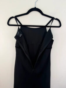 Guess Vintage 90s Black Bodycon Mini Slip Strappy Dress UK8/S Y2K Fitted Evening Club Wedding Glam - Image 10