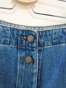 GU Japanese Denim Button Midi Fitted Pencil Skirt Blue UK8 W24/S Y2K 90s Style Jean Western Casual - Image 7