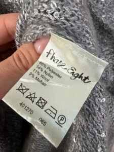 Phase Eight Grey Silver Shimmer Sequin Mohair Wool Bardot Fitted Jumper — photo 5 of 6