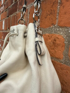 Coach Madison 17016 Ivory Leather Drawstring Shoulder Hobo Bag Slouchy Logo — photo 14 of 15