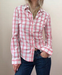 Jack Wills Fabulously British Pink Check Cotton Fitted Button Shirt