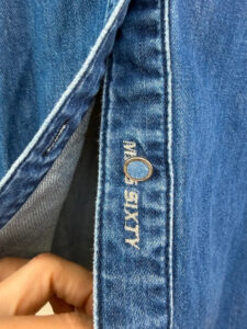Miss Sixty Women's Embroidered Lace Navy Denim Fitted Button Shirt — photo 5 of 12