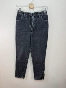 Boogie Vintage 90s Black Acid Wash High Rise 12.5” slim Jeans XS UK4-6 W25 Zip Ankle Y2K Mom Tapered - Image 6