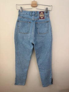 Pace Jeans Vintage 90s High Rise 12” Light Wash Zip Ankle Mom Slim Jeans W25 UK4-6 XS y2k - Image 3