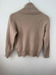 Isle Womens 100% Pure Cashmere Camel Cowl Neck Jumper UK6-8 Neutral Quiet Luxury - Image 3