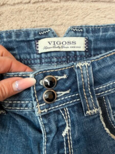 Vigoss Women's Low rise 8” micro jeans Embellished Rhinestone Shorts — photo 6 of 12