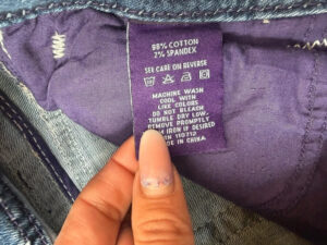Label on a Vigoss piece, UK 10, Y2K