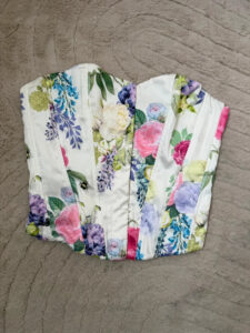 Bridgerton x Netflix Floral Corset Boned Sweetheart Bodice Bustier Top — photo 3 of 8