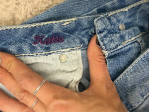 Red Camel Katie Low Rise 7.5” Flared Bootcut Jeans UK10-12 Embroidered Stitch Flap pocket y2k 00s - Image 8