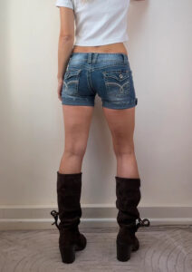 Angels Ultra Low Rise 6.5” Denim Cuffed Shorts — photo 2 of 13