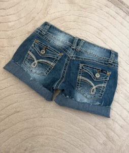 Angels Ultra Low Rise 6.5” Denim Cuffed Shorts — photo 4 of 13