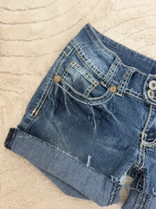Angels Ultra Low Rise 6.5” Denim Cuffed Shorts — photo 10 of 13