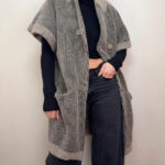 Italian Womens Wool Chunky Knit Button Cardigan Coat Oversized UK8–14 S/M Beige