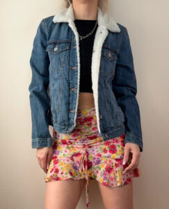 Gap Denim Sherpa Button Trucker Fitted Jacket Blue — photo 2 of 14