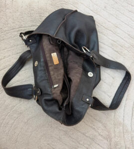 Vintage 90s Furla Y2K Brown Pebbled Leather Slouchy Hobo Shoulder Bag O-Ring — photo 9 of 15