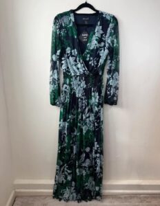 Kate&Lily BNWT floral green mesh maxi dress S romantic wrap boho cottagecore soft goth fairy summer — photo 4 of 11