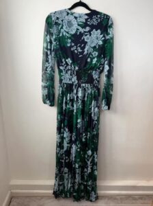 Kate&Lily BNWT floral green mesh maxi dress S romantic wrap boho cottagecore soft goth fairy summer — photo 5 of 11