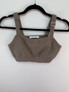 Frame 100% cashmere knit bralette crop top minimalist luxe neutral clean girl — photo 2 of 8
