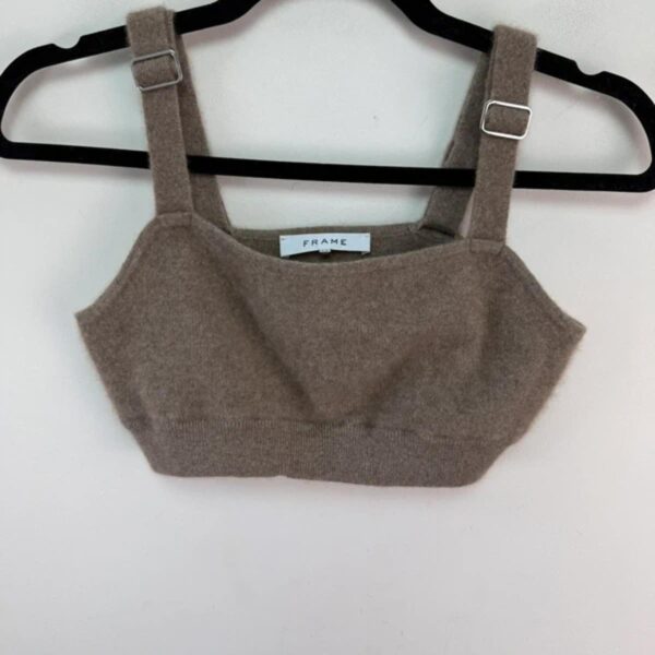 Frame 100% cashmere knit bralette crop top minimalist luxe neutral clean girl