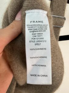 Label on a Frame piece, UK 8