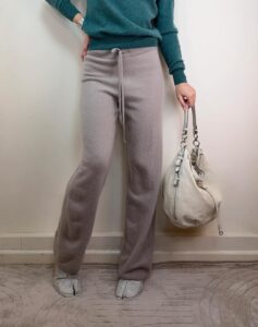 H&M Luxury Loungewear Pure Cashmere Drawstring Knit Trousers Wide Leg M