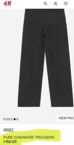 H&M Luxury Loungewear Pure Cashmere Drawstring Knit Trousers Wide Leg M — photo 10 of 10