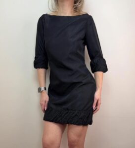 Zara Black Mini Chiffon Dress Ruffle Minimal Party Dark feminine balletcore uk8 romantic goth