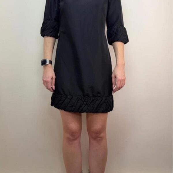 Zara Black Mini Chiffon Dress Ruffle Minimal Party Dark feminine balletcore uk8 romantic goth