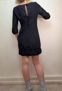 Zara Black Mini Chiffon Dress Ruffle Minimal Party Dark feminine balletcore uk8 romantic goth — photo 3 of 11